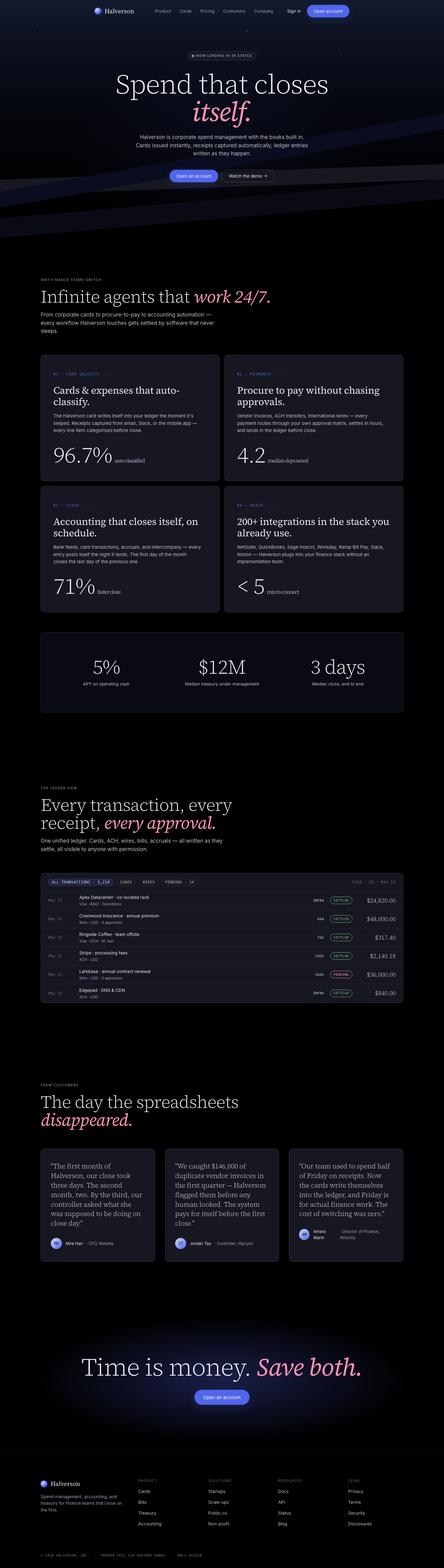 Dark Fintech (Mercury) — AI-built sample