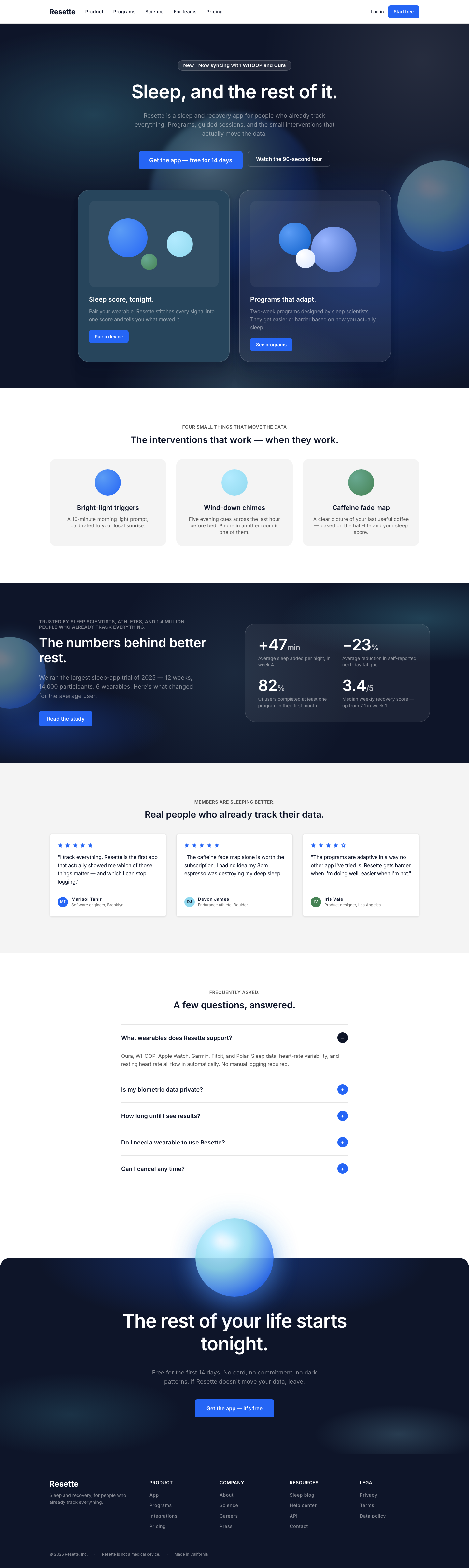 Night Wellness (Waking Up) — AI-built sample