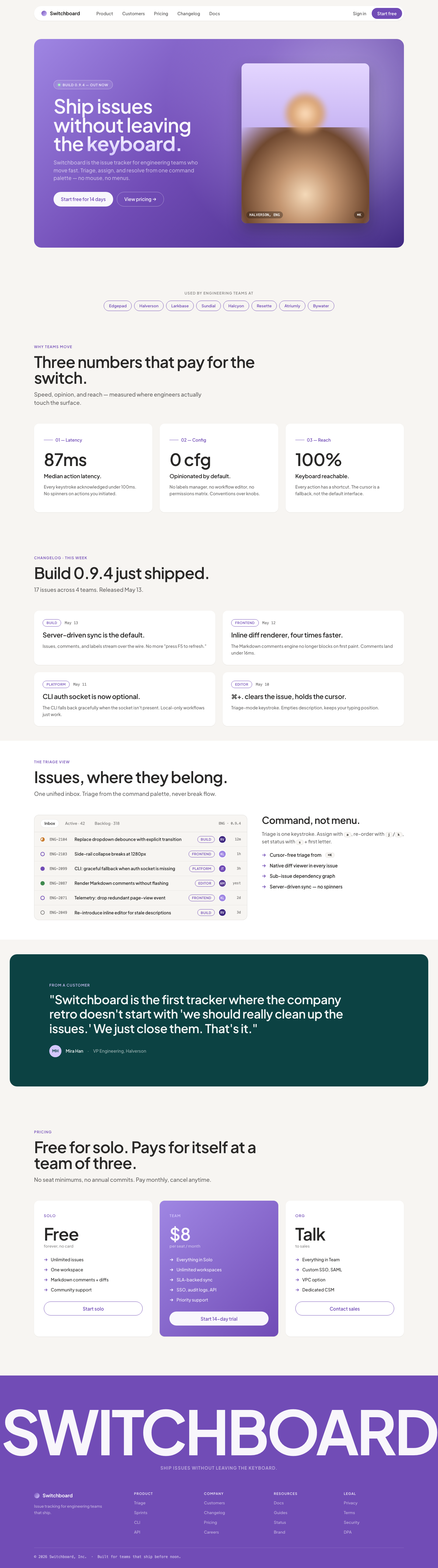 Velocity SaaS (Superhuman) — AI-built sample